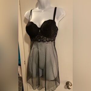 Elegant Black Lace Chemise